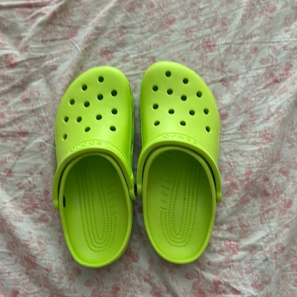 CROCS Green Sandals with Perforated Design